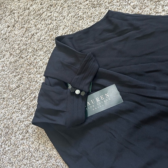 NWT Lauren Ralph Lauren Black Halter Sheath Dress Crisscross Size Small Women's - Picture 7 of 8